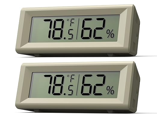 Small Digital Hygrometer, Humidity Meter, Indoor Thermometer, Room Temperature and Humidity Monitor, Gauge with Accurate Sensor, for House, Home, Baby Room, Greenhouse, Humidor, Incubator, Reptiles