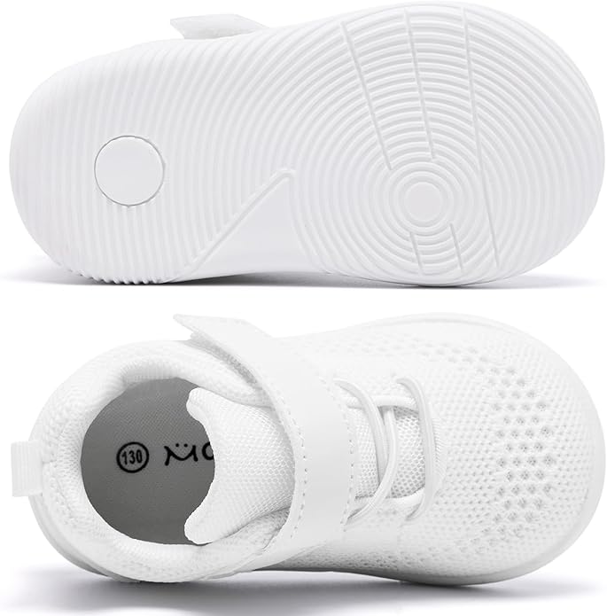 MORENDL Toddler Sneakers Baby Boys & Girls Barefoot Shoes Lightweight Breathable Walking Running Tennis Athletic Sport Shoes