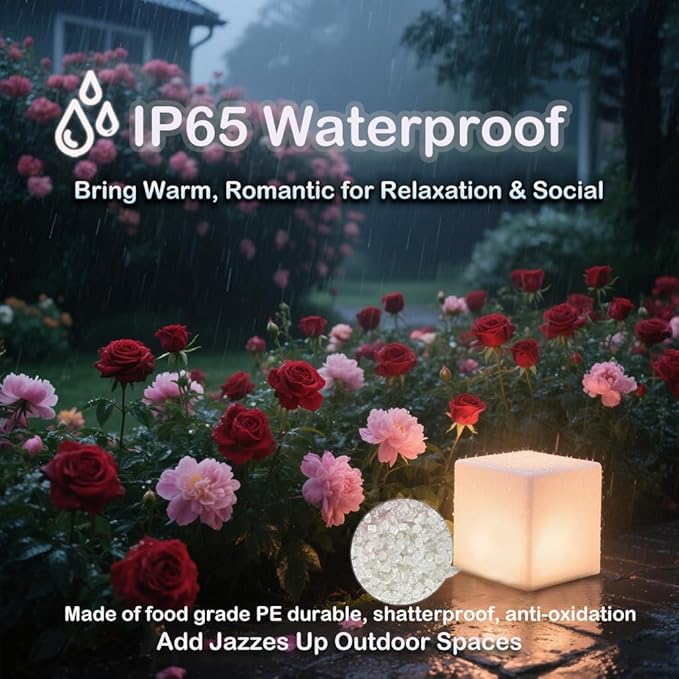 6-inch LED Cube Light, RGB 16 Colors Tesseract Cube w/Remote, Cordless Cosmic Cubes LED Mood Lamp, Waterproof Rechargeable Beside Night Light for Home Nursery Party Decor & Gift