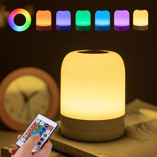 ELITUN Nursery Night Light for Kids,13 Colors RGB Dimmable Small Lamp,Portable Stepless Dimming Small Touch Lamp for Bedroom, Color Changing LED Touch Light
