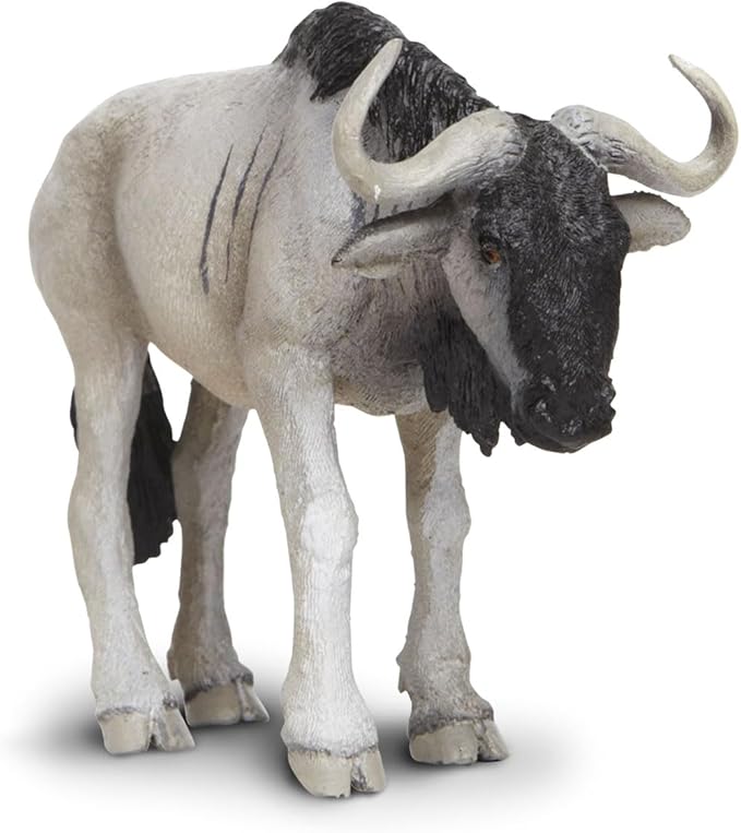 Safari Ltd. Blue Wildebeest Figurine - Detailed 4.7" Plastic Model Figure - Fun Educational Play Toy for Boys, Girls & Kids Ages 3+