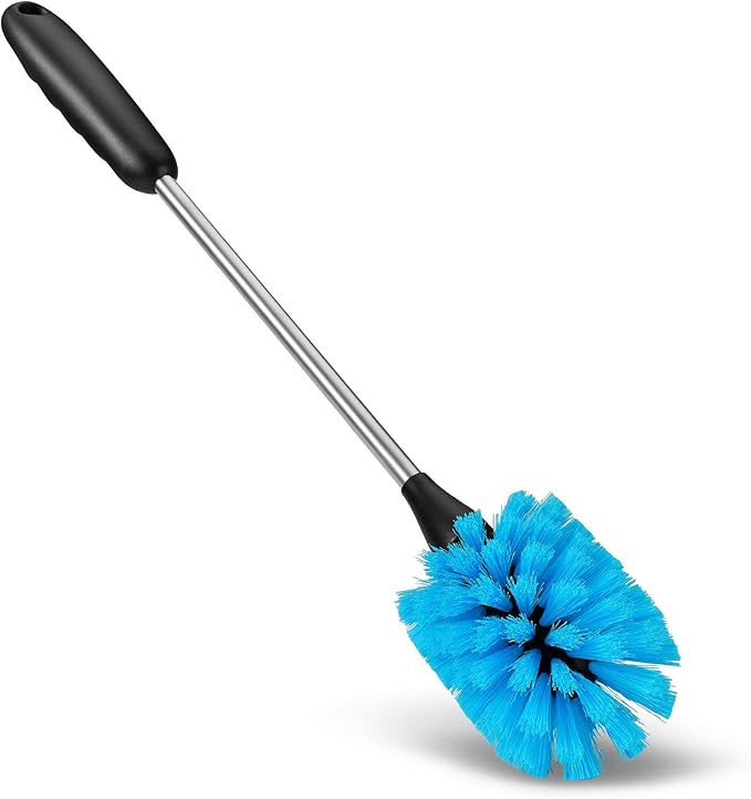 Stainless Steel Water Bottle Brush, Long Handle Scrubbing Brush, Built for Cleaning Sports Bottles, Baby Bottles, Cups, Coffee Mugs, Glasswares, Wine Decanters, Flask, 2 Pack, 15 in