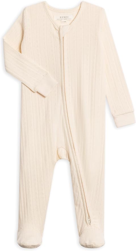 Colored Organics Baby Zip-Up Footed Sleeper with 2-Way Zipper - Newborn Organic Cotton Pajamas