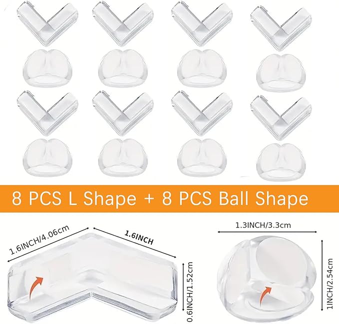 16 PCS Corner Protector Baby, Clear Table Corner Protectors Baby Proofing Baby Safety Products Baby Proof Corners and Edges Furniture Corner Protector