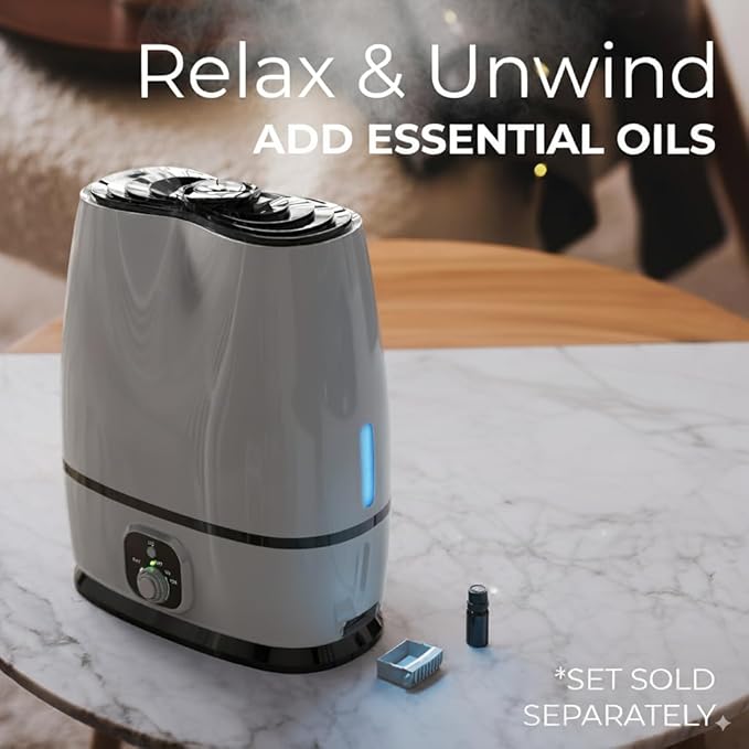 Everlasting Comfort 6L Humidifier Large Room, High Mist Output 50+ HR Runtime Ultrasonic Humidifiers for Bedroom, Easy to Use & Clean for Home, Baby Humidifier, Plants, Congestion, Indoor