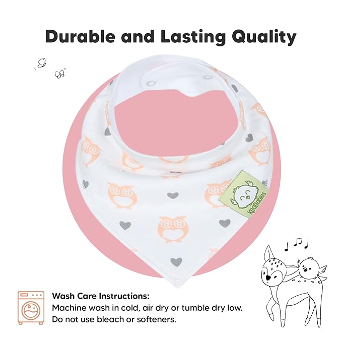 KeaBabies 8-Pack Organic Baby Bandana Bibs for Girls - Super Absorbent Triangle Baby Bibs for Drooling and Teething Infant, 100% Cotton Extra Soft for Newborn, Infant 0-36 Months (Pink Dreams)