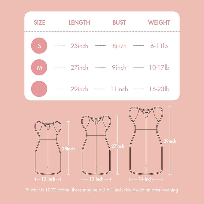 2-Pack Transitional Swaddle Sleep Sack - Arms Up Swaddle 6-9 Month, Baby Swaddles for Newborn, Cuff Removable Design, Pink Bunny Breathable Baby Sleep Sacks with 2-Way Zipper