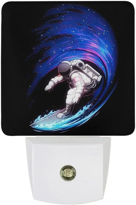 Space Astronaut Night Light, Plug into Wall Decor Nightlights for Bedroom, Bathroom, Hallway, Kitchen, with Dusk to Dawn Light Auto Sensors LED Night Lights for Boys Girls Women Men Room Gifts