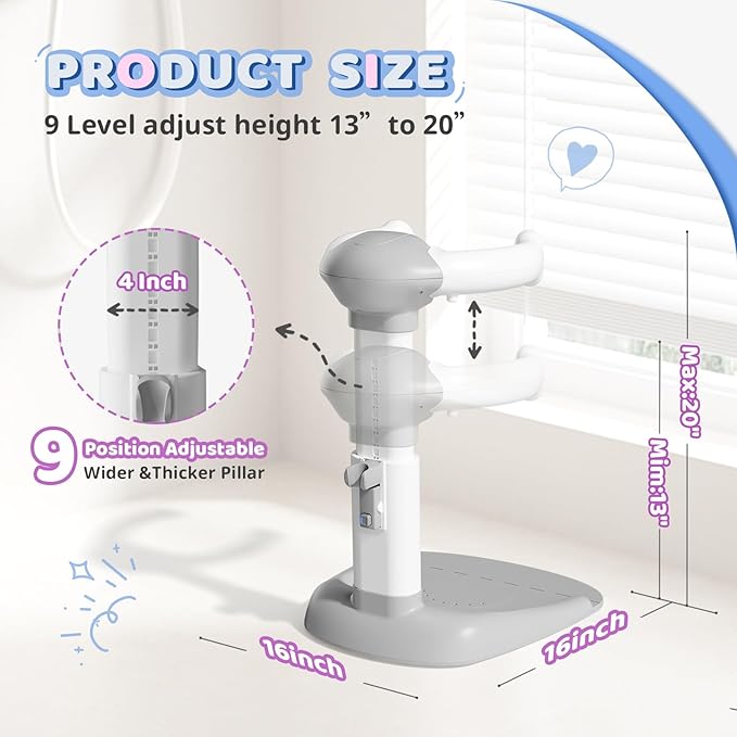 COOSEYA Baby Bath with Shower Stand Support|Anti-Pinch Soporte para Bañera de Bebé Adjustable Shower Tower and Anti-Slip for Toddler Standing Up Themselves,Ideal Gift for Infants 6-36 Months