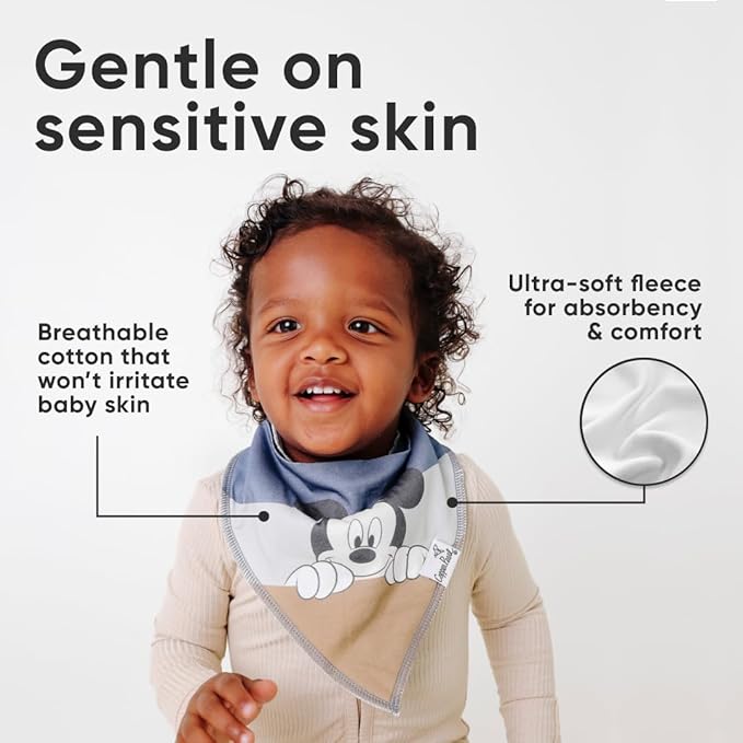 Copper Pearl Baby Bandana Drool Bibs for Drooling and Teething 4 Pack Gift Set Mickey Mouse & Friends