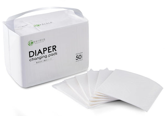 Disposable Changing Pads for Baby, 50 Pack Disposable Changing Pad Liners, Waterproof Disposable Underpads, Ultra Absorbent Super Soft Breathable Diaper Changing Mat 13 x 18 in