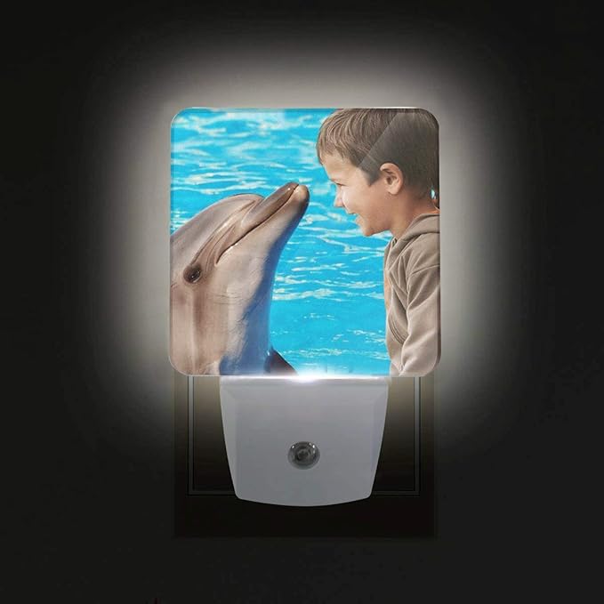 Custom Plug in Night Lights, Personalized Your Own Photo on LED Lamps, Auto Sensor Warm Sweet Nightlights for Bathroom/Toilet/Bedroom/Nursery (1Pcs)