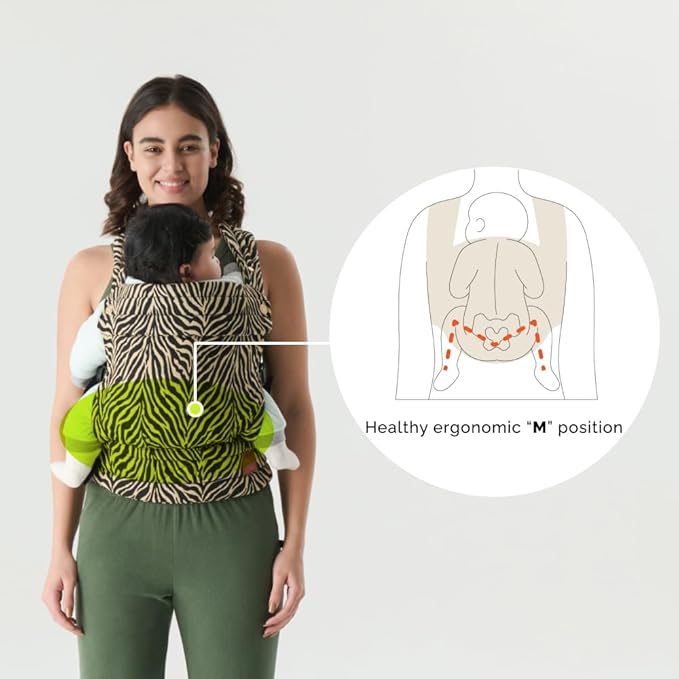 Baby Carrier for Newborns to Toddlers | Cozy Wrap with Lumbar Support | Soft Fabric, 7-35lbs Adjustable Fit | Brown Zebra Pattern