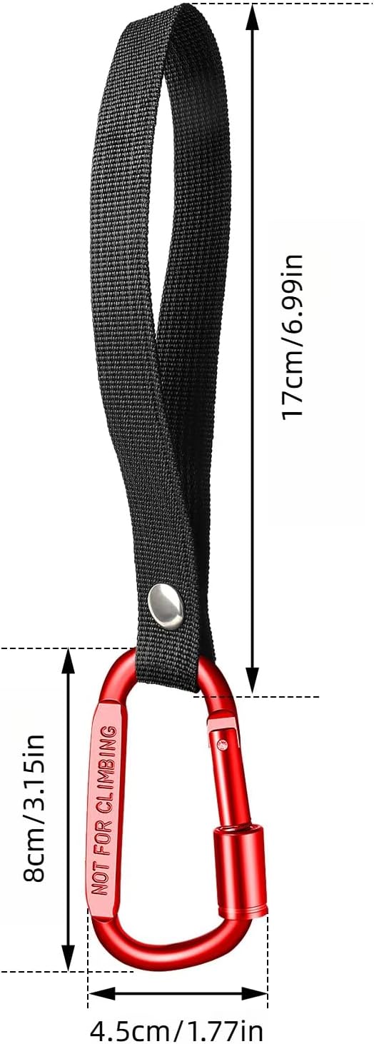 Stroller Hooks for Bags with Locking Stroller Carabiner Clip – Heavy-Duty Hooks for Diaper Bags, Groceries, Backpacks on Strollers, Bikes & Shopping Carts (Red, 2 Pieces)