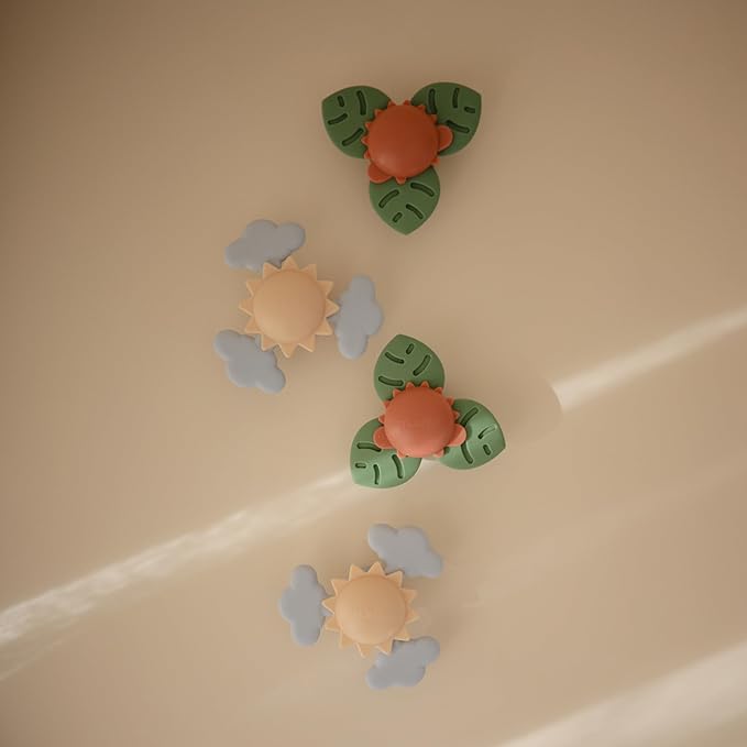 mushie Sunshine Suction Spinner Toy | Toddler Sensory Toys for Bath & Play