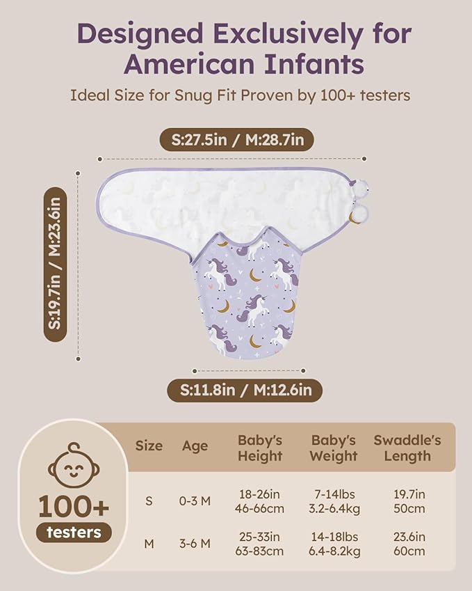 Yoofoss Baby Swaddles for Newborns 100% Organic Cotton, Adjustable Swaddle Sleep Sack 3-6 Months Newborn Swaddle Sack, Breathable Soft(Medium)