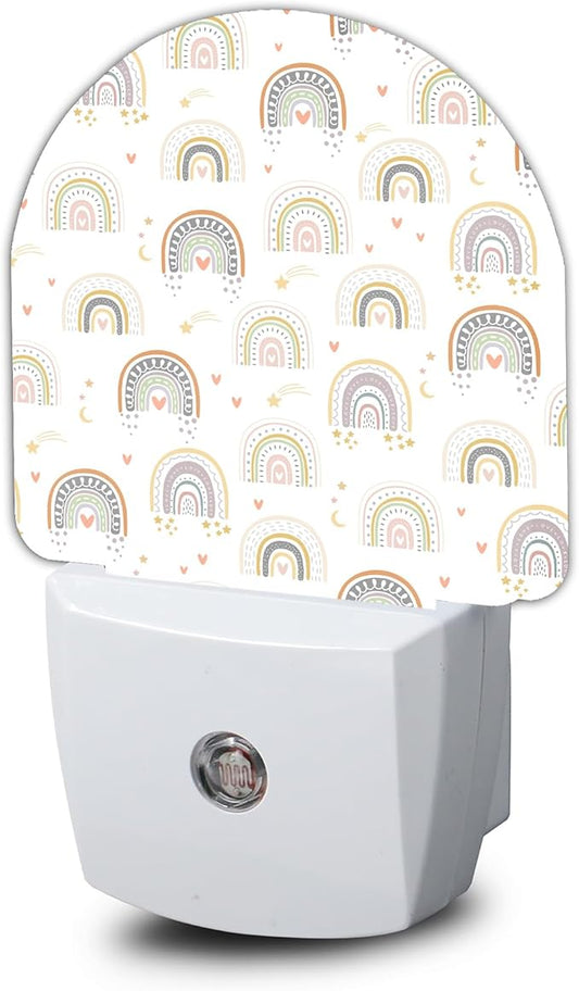 Groovy Rainbow Night Light,Night Lights Plug into Wall with Dusk to Dawn Sensor,Lamp for Bedroom Bathroom Hallway Nightlight for Women Girls