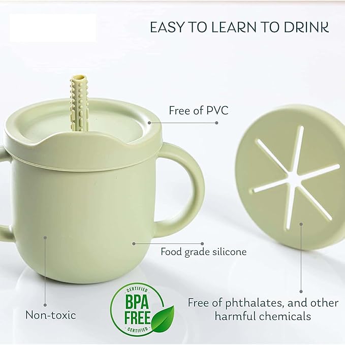 Bamboo Suction Plates for Babies and Bamboo Plates For Kids Baby Feeding and Weaning (Green)