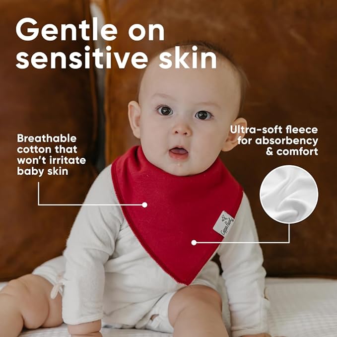 Copper Pearl 4 Pack Soft Cotton Baby Bibs for Drooling and Teething, Absorbent Drool Bibs for Baby Girl and Boy, Adjustable to Fit Newborns to Toddlers, Tons of Styles (Ivy)