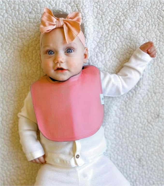 DiaperSquad's Baby Bibs for Drooling and Teething, Bibs for Boys, Baby Girl - Solid Cotton Baby Drool Bibs