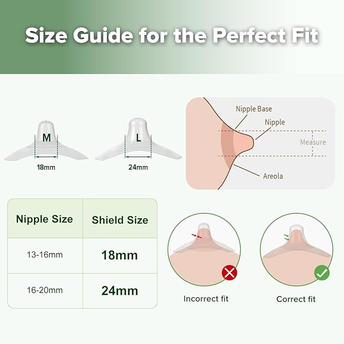 haakaa Nipple Shields for Nursing Nipple Shield for Breastfeeding with Storage Case Ultra-Thin Food-Grade Silicone (24mm, 2pcs)