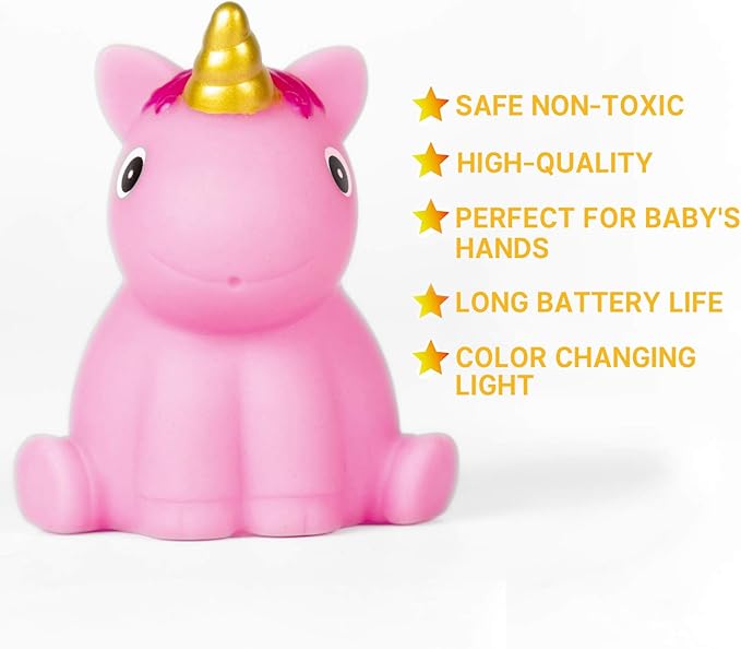 Bath Toys for Toddlers Baby 8 Pack Light Up Toys - Bathtub Toy Flashing Colourful LED Light Shower Bathtime for Kids Infants Shark, Clown Fish, Owl, Unicorn, Octopus, Dolphin, Dinosaur Mermaid