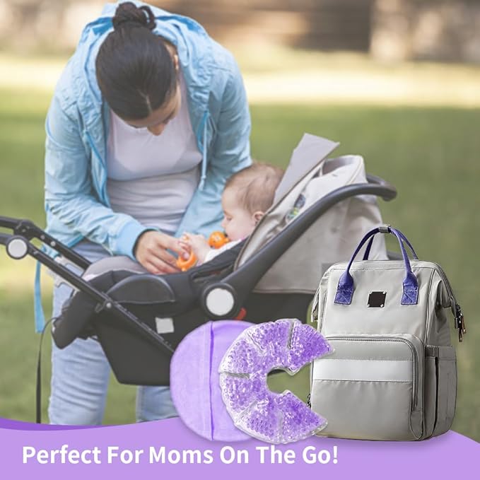 Hot Cold Gel Bead Breast Therapy Pack,Breast Ice Packs for Breastfeeding,Relief for Breastfeeding,Nursing Pain, Mastitis,Engorgement,Plugged Ducts, Boost Milk Let-Down & Production (#42 Purple)