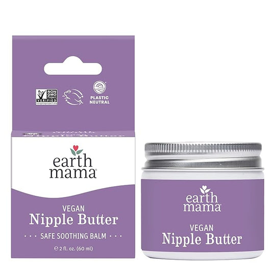 Earth Mama Vegan Nipple Butter | Cruelty-Free Breastfeeding Cream for Nursing Mamas | NO Lanolin, 2-Ounce