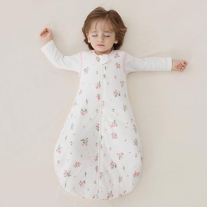 Duomiaomiao 2.5 TOG Baby Sleep Sack 100% Cotton Winter Baby Wearable Blanket, Warm Quilted Comfy Toddler Sleeping Sack