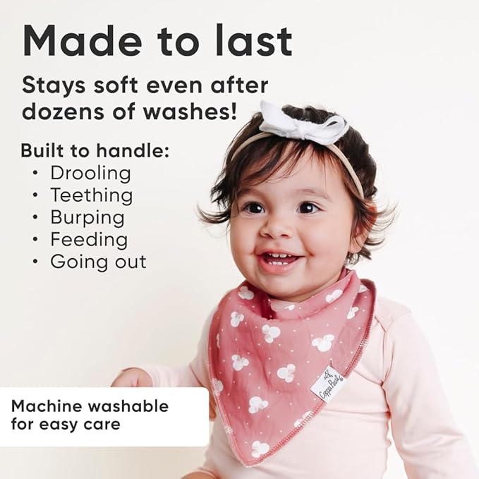 Copper Pearl Baby Bandana Drool Bibs for Drooling and Teething 4 Pack Gift Set Minnie Mouse