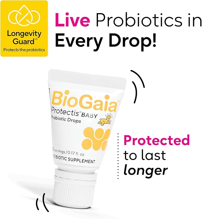 BioGaia Protectis Baby Probiotic Drops | Baby Essentials for Colic & Gas Relief | Safe for Newborns | Ease Crying, Fussing, Colic, Gas, Spit-ups & Constipation | No Dairy, Soy & Gluten | 5mL (2-Pack)
