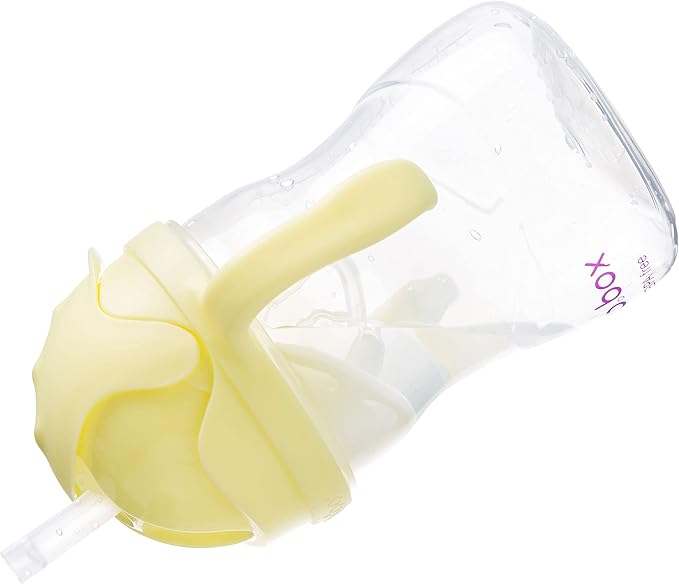 b.box Sippy Cup with Weighted Straw (2-Pack). Leak Proof, Easy Grip. BPA Free & Dishwasher Safe. Ideal for Babies 6m+ to Toddlers (pistachio + banana split, 8oz)