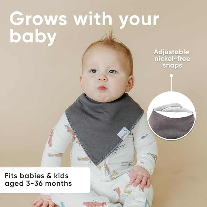 Copper Pearl 4 Pack Soft Cotton Baby Bibs for Drooling and Teething, Absorbent Drool Bibs for Baby Girl and Boy, Adjustable to Fit Newborns to Toddlers, Tons of Styles (Ace)