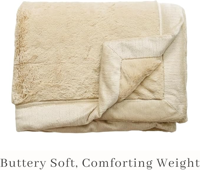 SARANONI Luxury Lush Kids Blanket | Ultra-Soft & Cozy Plush Comfy Blankets for Kids & Teens | Ivory - 40” x 60”