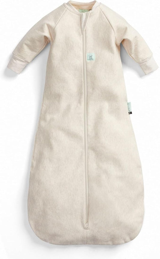 ergoPouch Jersey Sleeping Bag 3.5 TOG – Arms-Out Baby Sleep Sack, Ideal Transition from Swaddling, Slim Fit Keeps Baby Secure & Comfortable, Soft Breathable Fabric (3–12 Months, Oatmeal Marle)