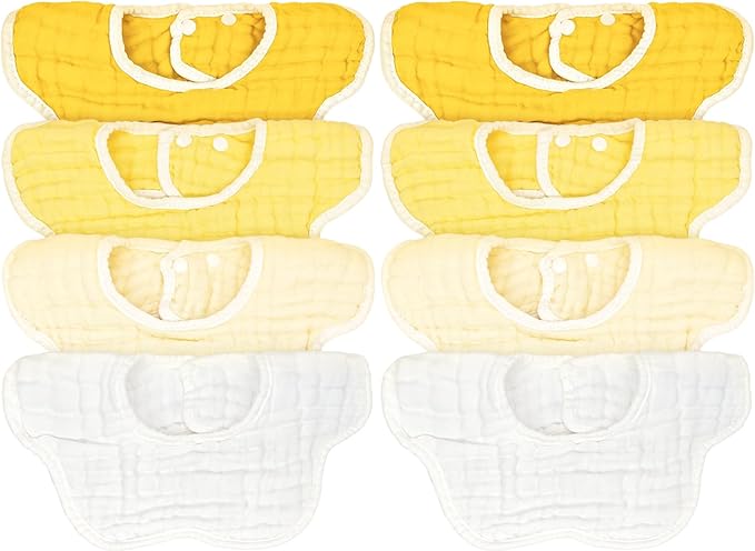 EllieHouse Baby Bibs for Girls Boys 8 Pack Muslin Drool Teeth Drooling Teething Bibs Muslin Cotton for Toddler Infant