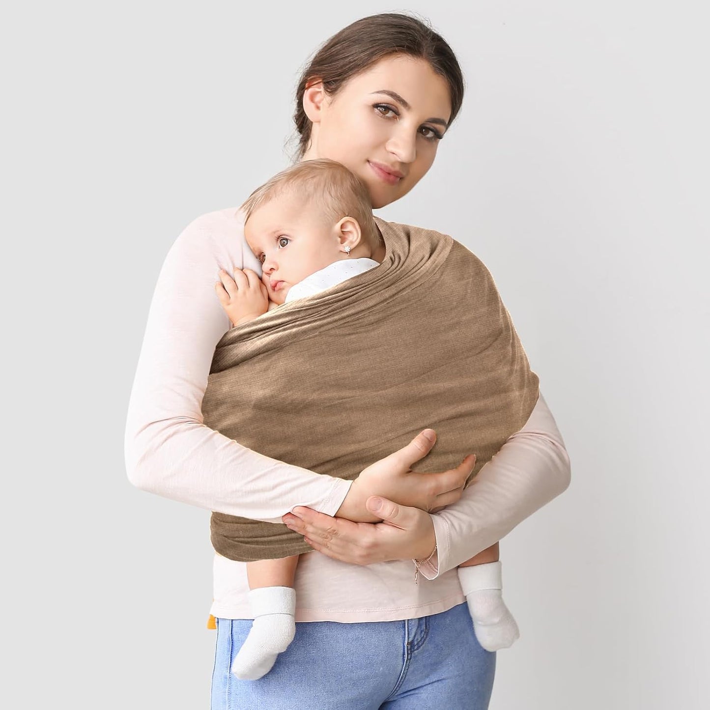 TKKOK Baby Wrap Carrier, Unisex Baby Carrier, Lightweight & Ultra Soft, Easy to Wear Baby Wrap, Perfect for Newborn Toddlers