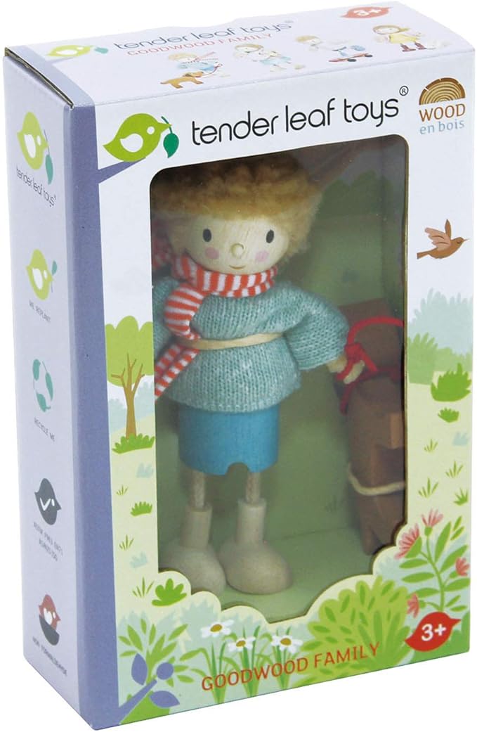 Tender Leaf Toys - The Goodwood Family - Wooden Miniatures Flexible Doll, Multicultural Action Figure for Dollhouse - Encourage Creative and Imaginative Fun Play for Children - Age 3+