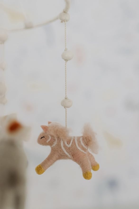 Pehr Classic Wool Felt Baby Mobile, Into The Wild | Handmade Nursery Décor | Includes Gift Box | Ethical & Enchanting | 28” x 9”