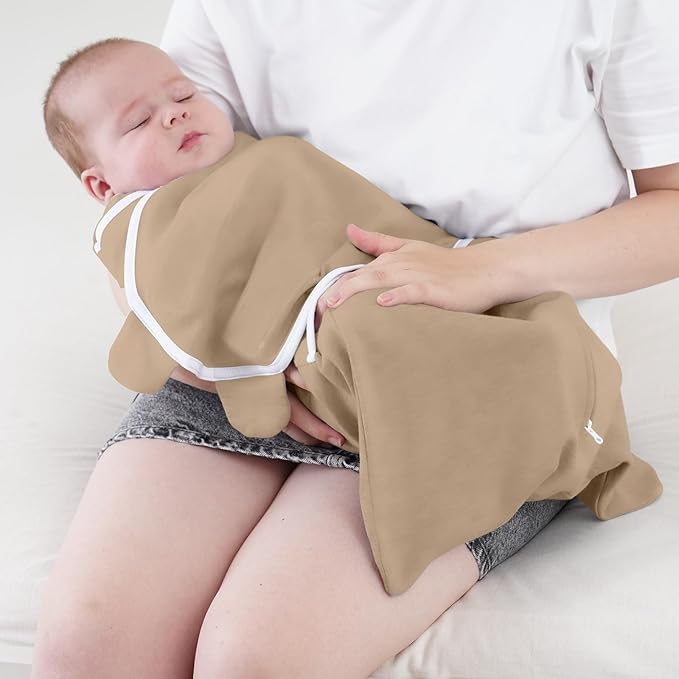 Transition Swaddle Baby Sleep Sack 6-9 Months Arms Up Swaddle Arms In/Out 2-Way Zipper 100% Cotton, 2-Pack 0.8 Tog Infant Sleep Sack Transitional Sack for Boy Girl (Large 20-27lbs)