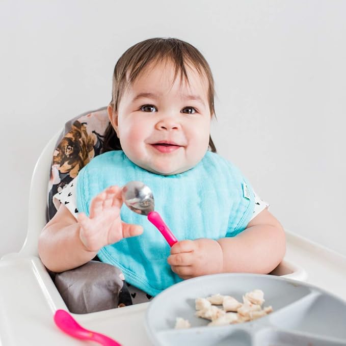 green sprouts Absorbent Organic Cotton Muslin Bibs, 0-12mo Hypoallergenic, STANDARD 100 by OEKO-TEX Certified, Tested for Hormones