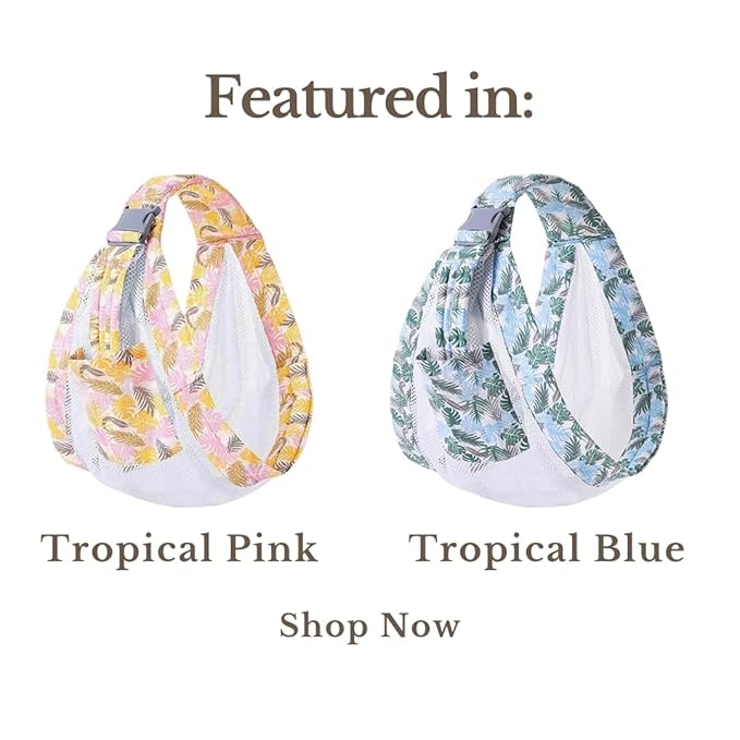 Baby to Toddler Sling Carrier, Toddler Carrier 25-60 lbs – Baby Travel Essential, Adjustable Mesh Sling with Secure Safety Buckle & Comfortable Hold with One Hand Support – Tropical Blue