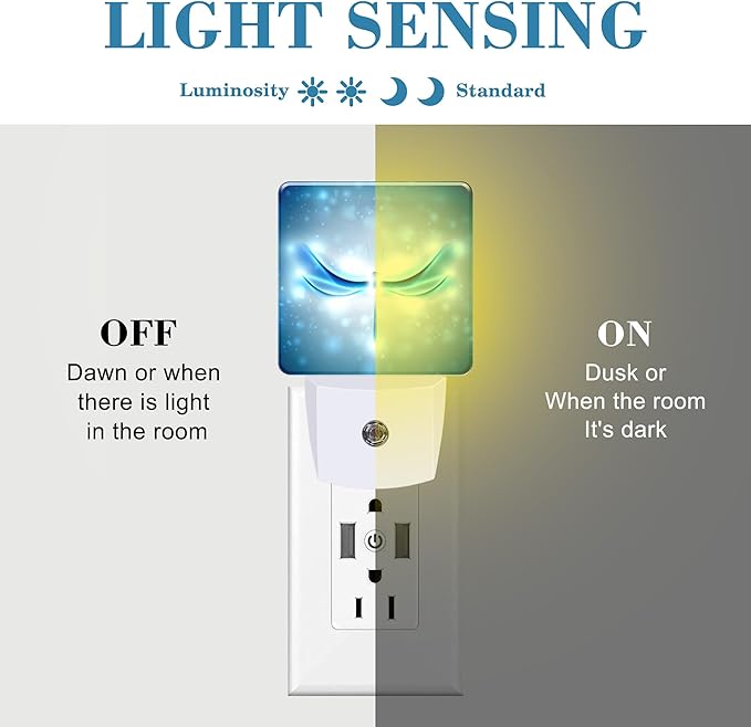 Night Light Plug into Wall Shiny Blue Abstract Dragonfly Night Light with Dusk to Dawn Sensor for Kid Girls Boys Women Men Room Decor, Hallway, Kitchen, Bathroom, Nursery, Stairs