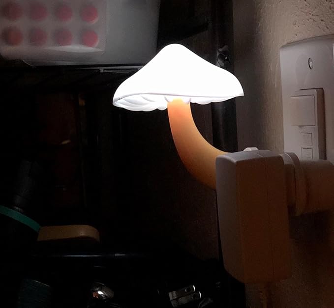 AUSAYE 5Pack Sensor LED Night Light Plug in Lamp 7 Color Changing Mushroom Light Cute Night Lights for Adults Kids NightLight Bedroom,Bathroom,Toilet,Hallway,Stairs,Kitchen,Basement