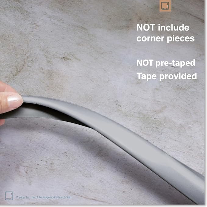 Roving Cove Slim-Fit Edge Protector for Baby Proofing (9ft Small Edges Only), Soft Rubber Foam Furniture Safety Bumper Guard, Desk Cushion, 3M Adhesive, Stone Grey