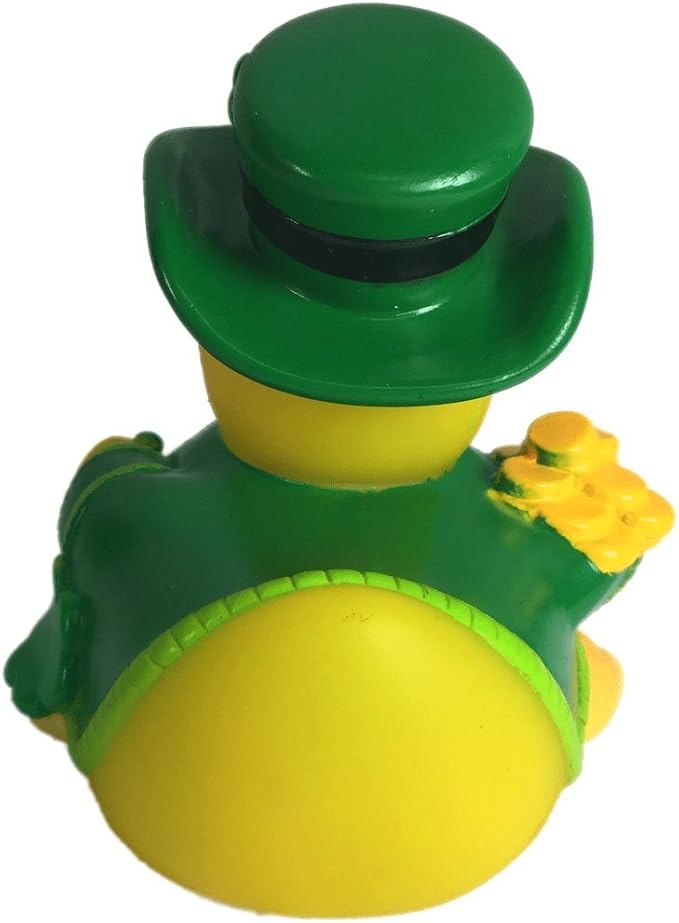3" Leprechaun Rubber Duck [Sealed Hole, Floats Upright] - Baby Safe Bathtub Bathing Toy