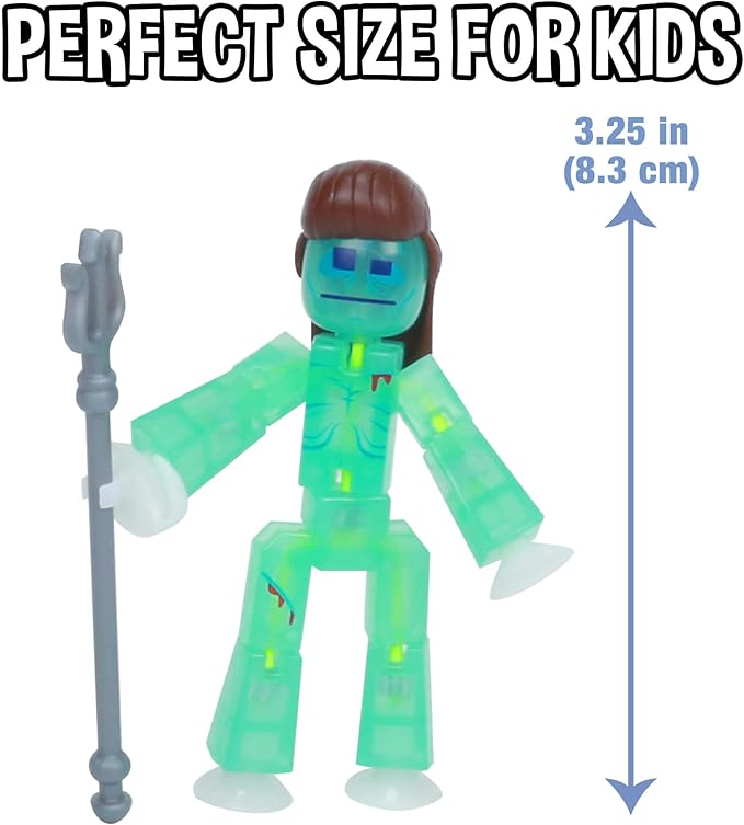 Zing StikBot Zombie Hunters Pack, Set of 4 Printed StikBots Collectable Figures, Includes 4 StikBots and Accessories, Stop Motion Toy for Kids Ages 4 and Up