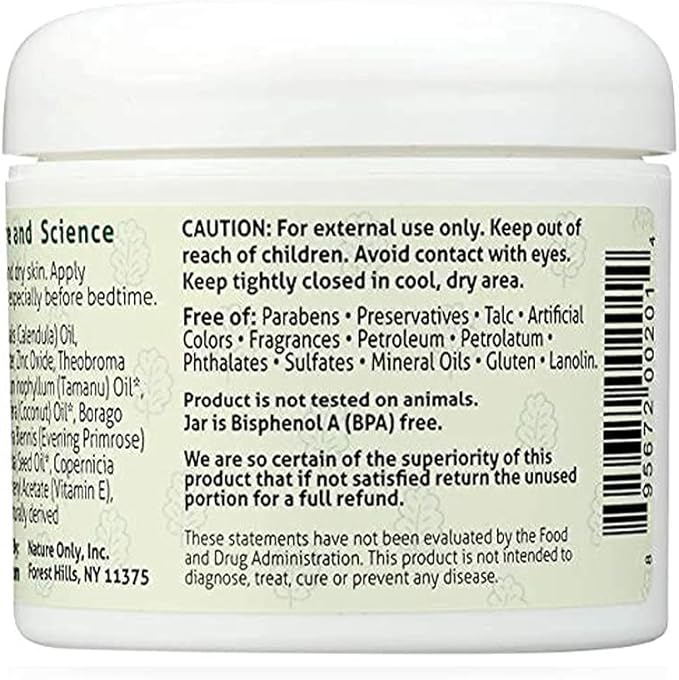 Nature Only Wholesome Diaper Cream. Calm, Nourish and Soothe Diaper Rash. Natural & Organic - 4 oz (Pack of 1)