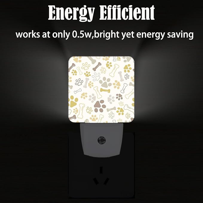 Dog Paw Night Light,Plug-in Nightlights Auto Sensor Night Lamp Dusk to Dawn Lamp Home Decor for Nursery Children Girls Boys