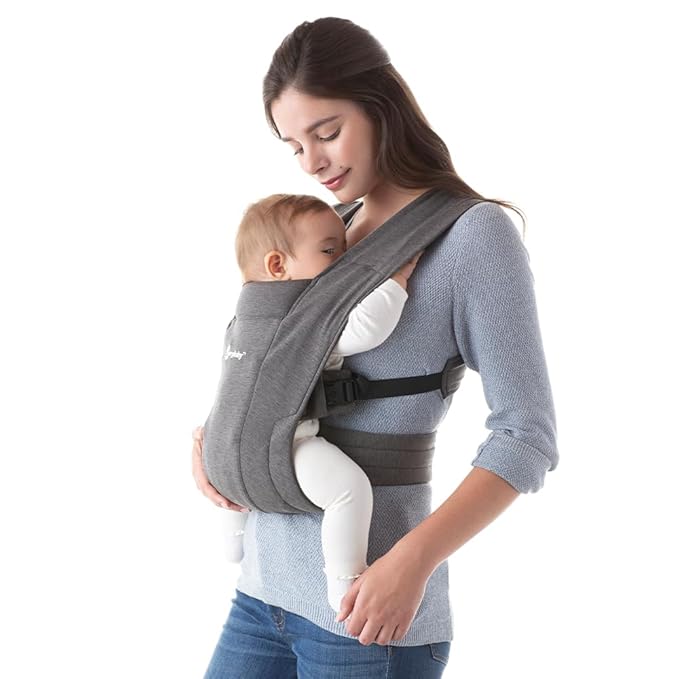 Ergobaby Embrace Baby Carrier Newborn to Toddler - Breathable Baby Carriers for Summer - Cozy Essentials (7-25 Pounds), Ponte Knit, Heather Grey